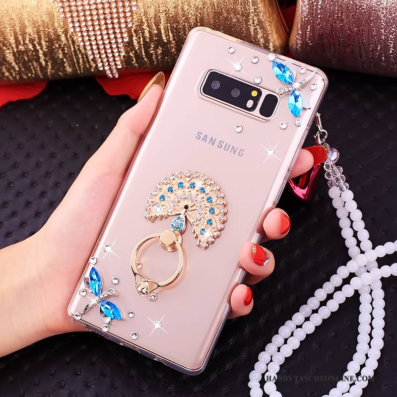 Hülle Samsung Galaxy Note 8 Strass Rosa Ring, Case Samsung Galaxy Note 8 Taschen Handyhüllen Anti-sturz