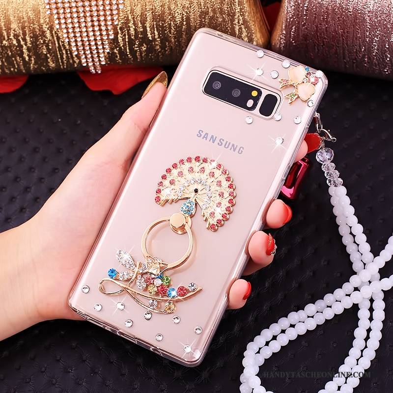 Hülle Samsung Galaxy Note 8 Strass Rosa Ring, Case Samsung Galaxy Note 8 Taschen Handyhüllen Anti-sturz