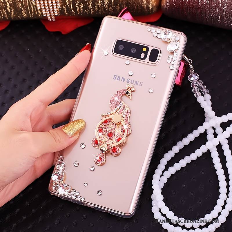 Hülle Samsung Galaxy Note 8 Strass Rosa Ring, Case Samsung Galaxy Note 8 Taschen Handyhüllen Anti-sturz