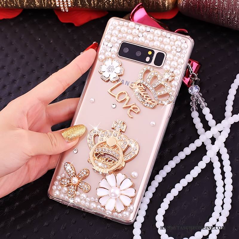 Hülle Samsung Galaxy Note 8 Strass Rosa Ring, Case Samsung Galaxy Note 8 Taschen Handyhüllen Anti-sturz