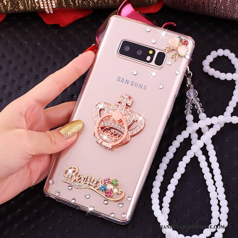 Hülle Samsung Galaxy Note 8 Strass Rosa Ring, Case Samsung Galaxy Note 8 Taschen Handyhüllen Anti-sturz