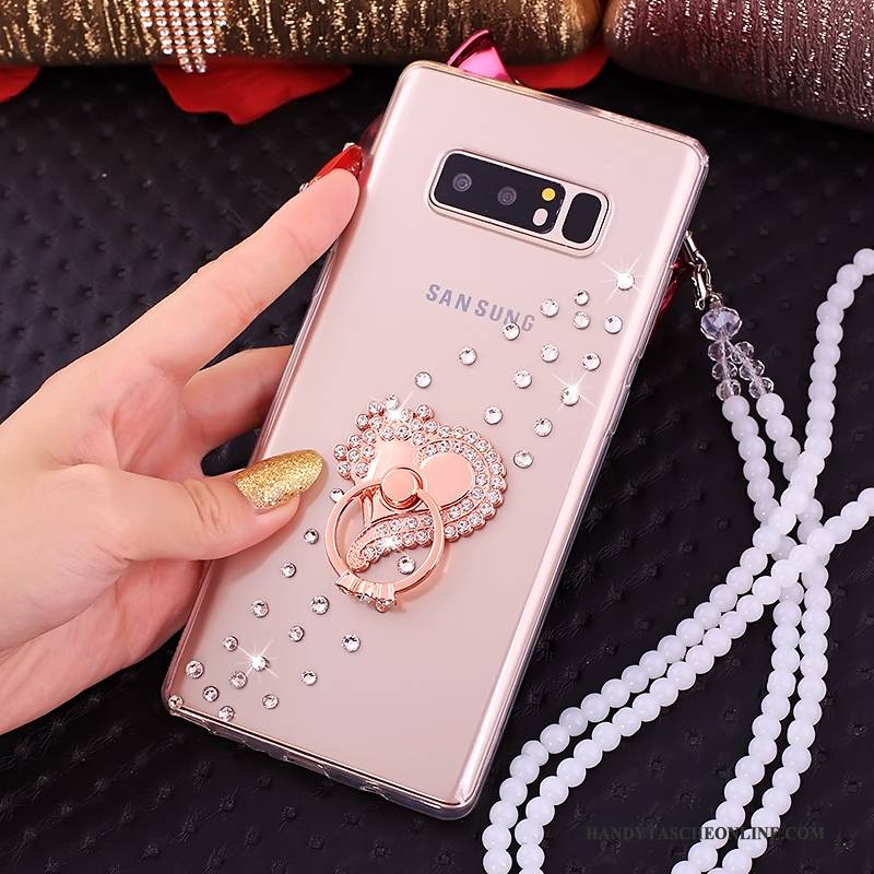 Hülle Samsung Galaxy Note 8 Strass Rosa Ring, Case Samsung Galaxy Note 8 Taschen Handyhüllen Anti-sturz