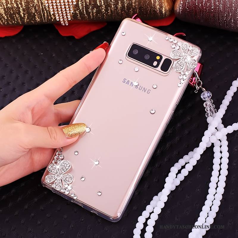 Hülle Samsung Galaxy Note 8 Strass Rosa Ring, Case Samsung Galaxy Note 8 Taschen Handyhüllen Anti-sturz