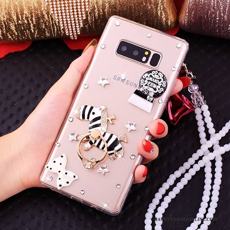 Hülle Samsung Galaxy Note 8 Strass Rosa Ring, Case Samsung Galaxy Note 8 Taschen Handyhüllen Anti-sturz