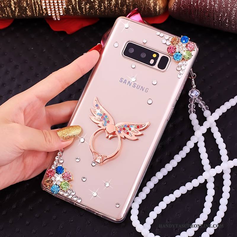 Hülle Samsung Galaxy Note 8 Strass Rosa Ring, Case Samsung Galaxy Note 8 Taschen Handyhüllen Anti-sturz