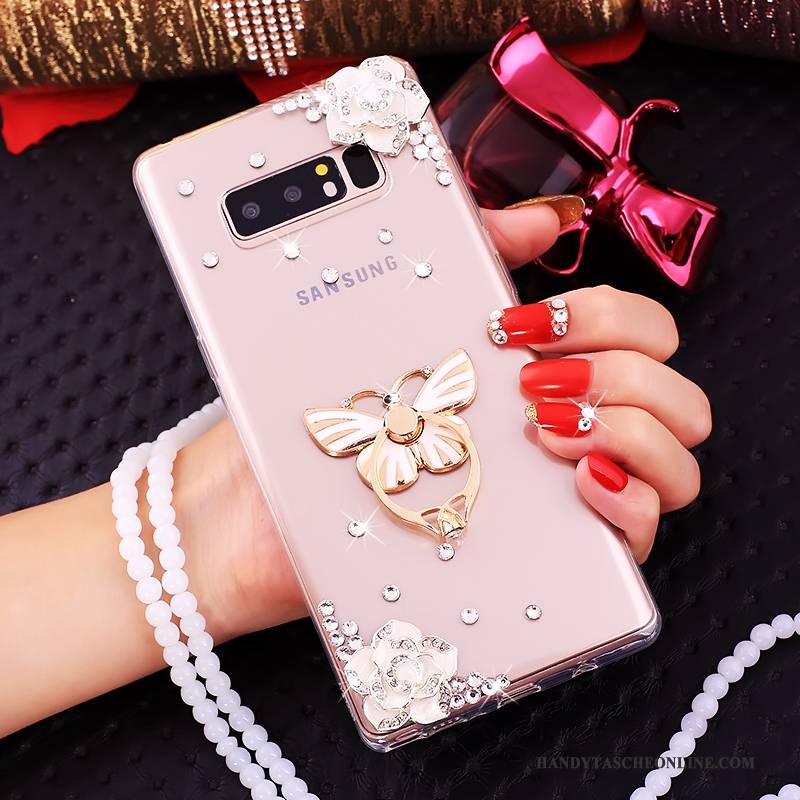 Hülle Samsung Galaxy Note 8 Strass Rosa Ring, Case Samsung Galaxy Note 8 Taschen Handyhüllen Anti-sturz