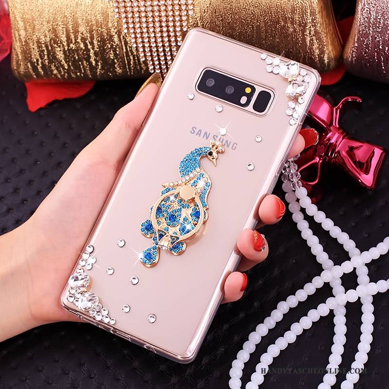 Hülle Samsung Galaxy Note 8 Strass Rosa Ring, Case Samsung Galaxy Note 8 Taschen Handyhüllen Anti-sturz