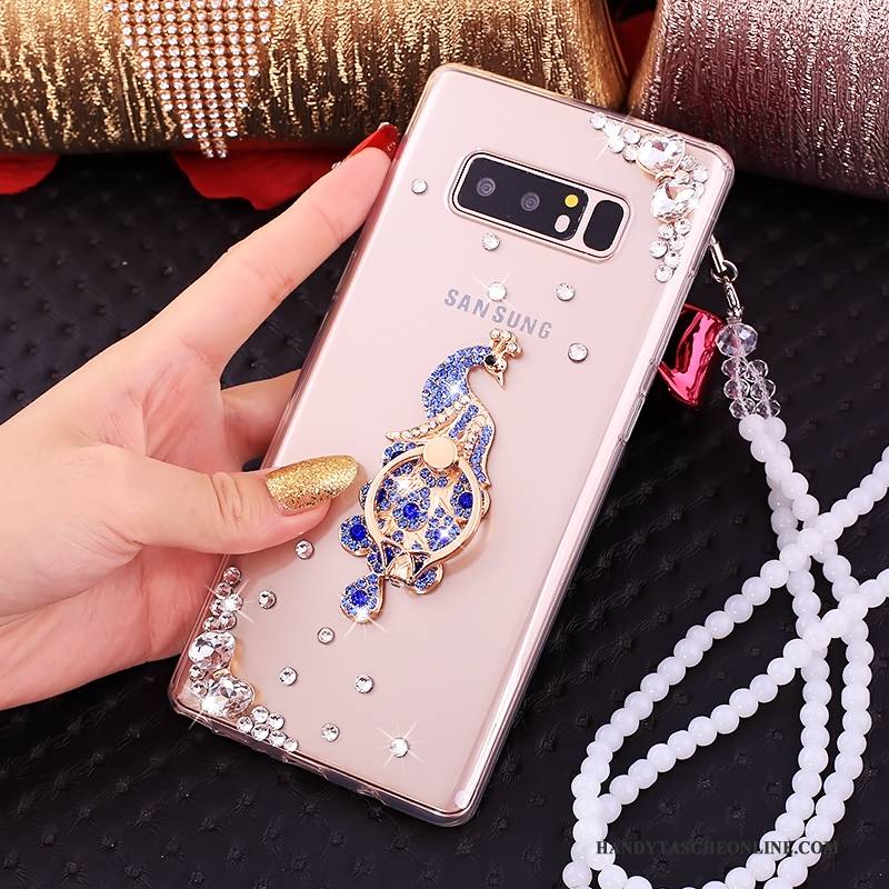 Hülle Samsung Galaxy Note 8 Strass Rosa Ring, Case Samsung Galaxy Note 8 Taschen Handyhüllen Anti-sturz