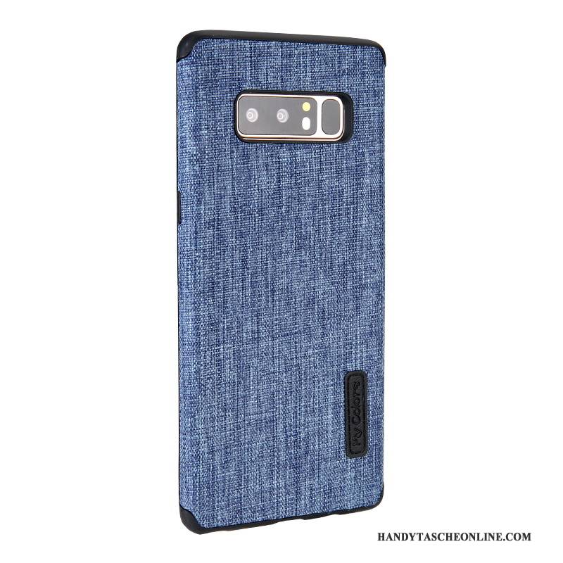 Hülle Samsung Galaxy Note 8 Taschen Business Dunkelblau, Case Samsung Galaxy Note 8 Weiche Anti-sturz Stoff