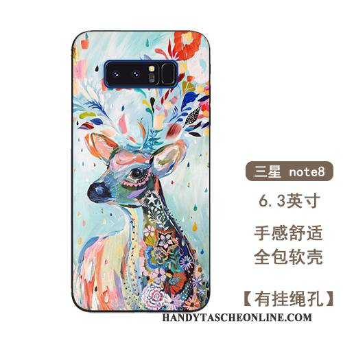 Hülle Samsung Galaxy Note 8 Taschen Handbemalte Handyhüllen, Case Samsung Galaxy Note 8 Weiche Anti-sturz Blumen