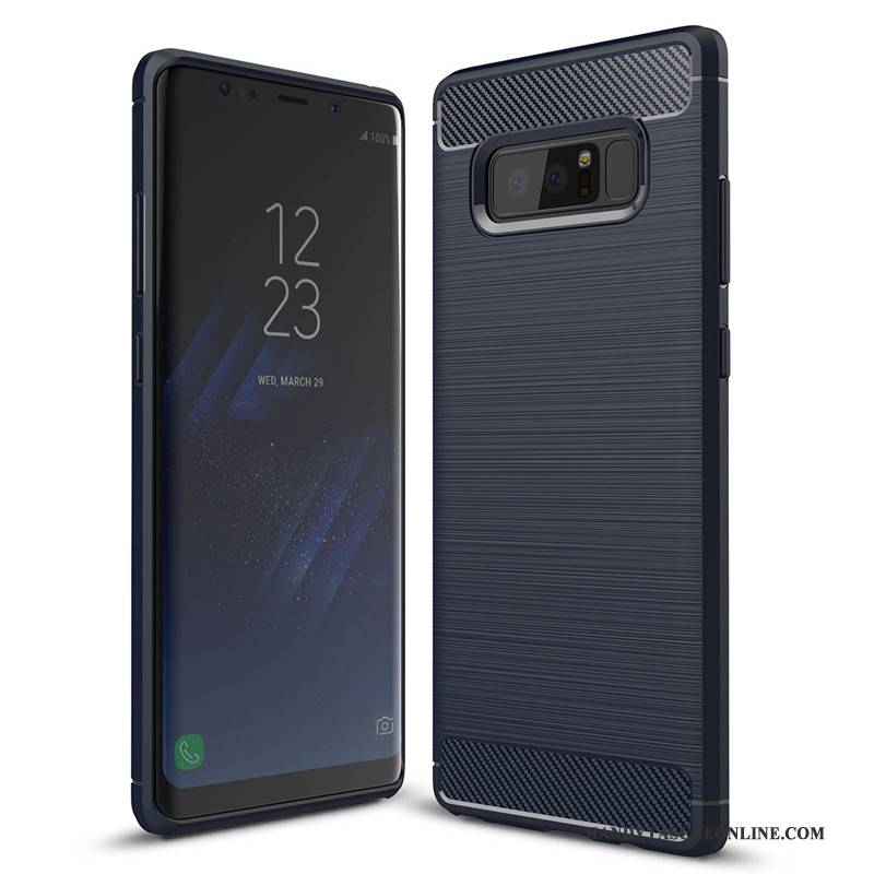 Hülle Samsung Galaxy Note 8 Taschen Schwarz Faser, Case Samsung Galaxy Note 8 Silikon Handyhüllen