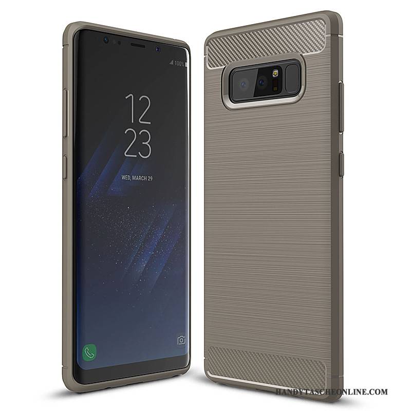 Hülle Samsung Galaxy Note 8 Taschen Schwarz Faser, Case Samsung Galaxy Note 8 Silikon Handyhüllen