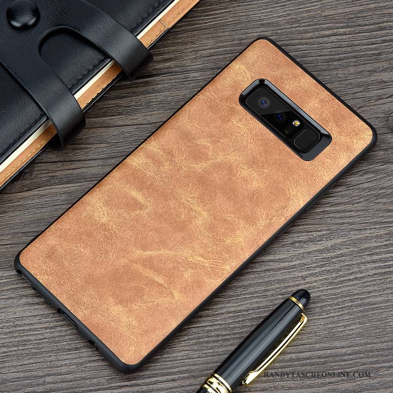 Hülle Samsung Galaxy Note 8 Weiche Blau Business, Case Samsung Galaxy Note 8 Retro Handyhüllen Anti-sturz