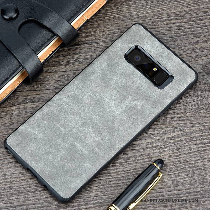 Hülle Samsung Galaxy Note 8 Weiche Blau Business, Case Samsung Galaxy Note 8 Retro Handyhüllen Anti-sturz