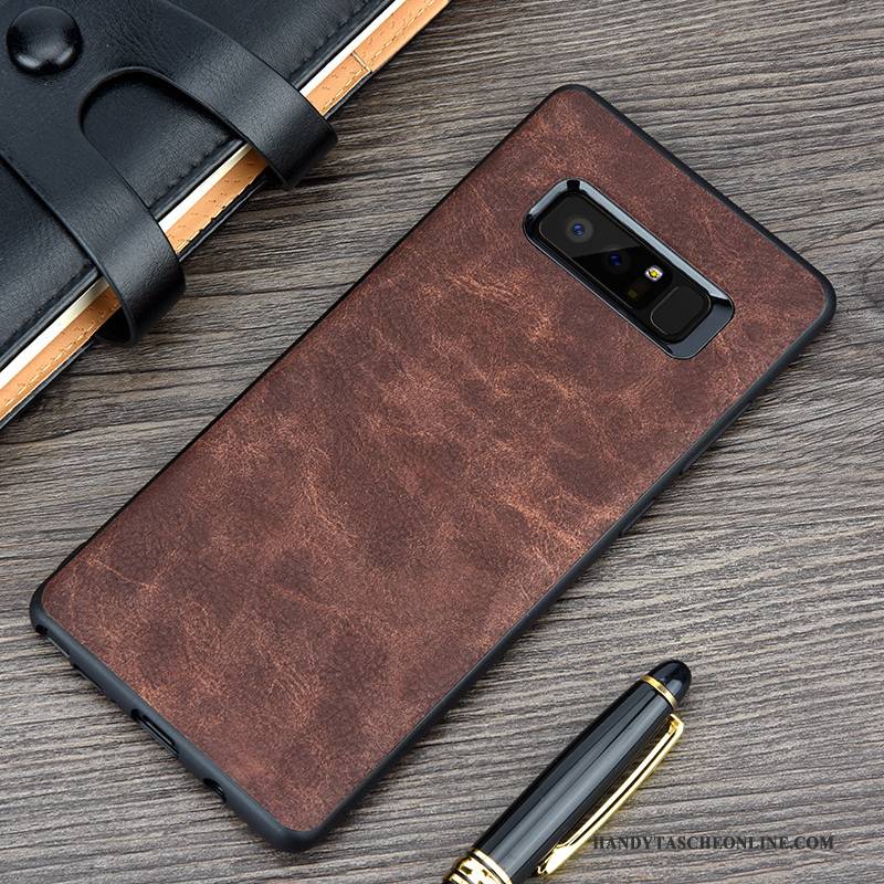 Hülle Samsung Galaxy Note 8 Weiche Blau Business, Case Samsung Galaxy Note 8 Retro Handyhüllen Anti-sturz