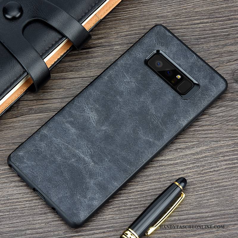 Hülle Samsung Galaxy Note 8 Weiche Blau Business, Case Samsung Galaxy Note 8 Retro Handyhüllen Anti-sturz