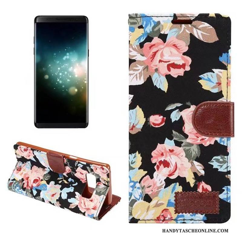 Hülle Samsung Galaxy Note 8 Weiche Blumen Muster, Case Samsung Galaxy Note 8 Lederhülle Stoff