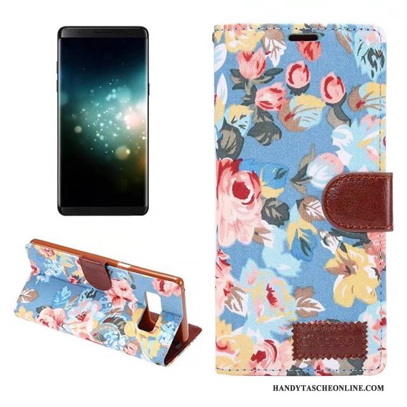 Hülle Samsung Galaxy Note 8 Weiche Blumen Muster, Case Samsung Galaxy Note 8 Lederhülle Stoff