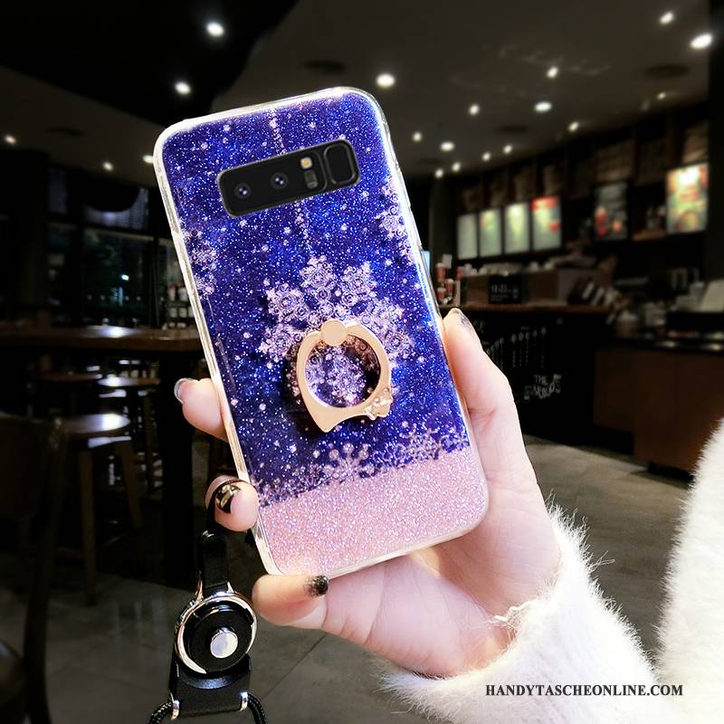 Hülle Samsung Galaxy Note 8 Weiche Schneeflocke Trend, Case Samsung Galaxy Note 8 Kreativ Handyhüllen Blau