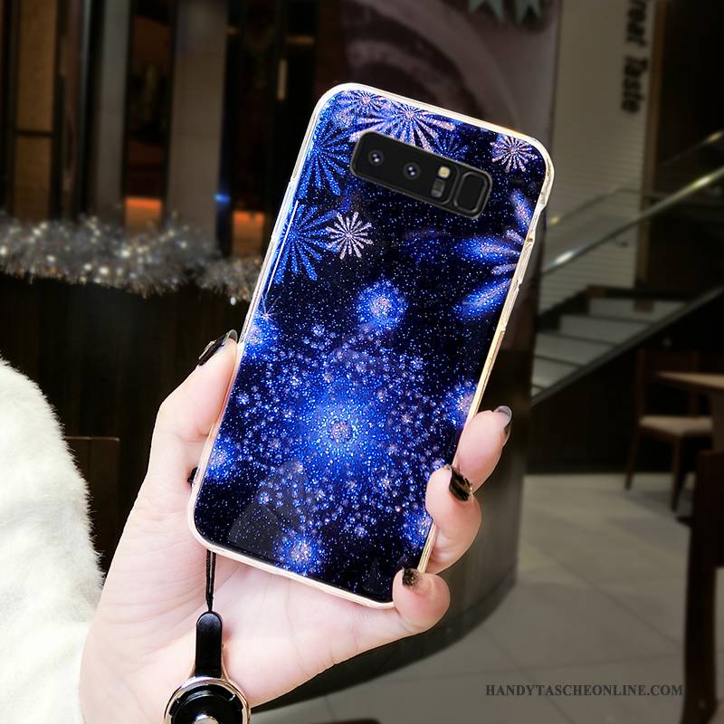 Hülle Samsung Galaxy Note 8 Weiche Schneeflocke Trend, Case Samsung Galaxy Note 8 Kreativ Handyhüllen Blau