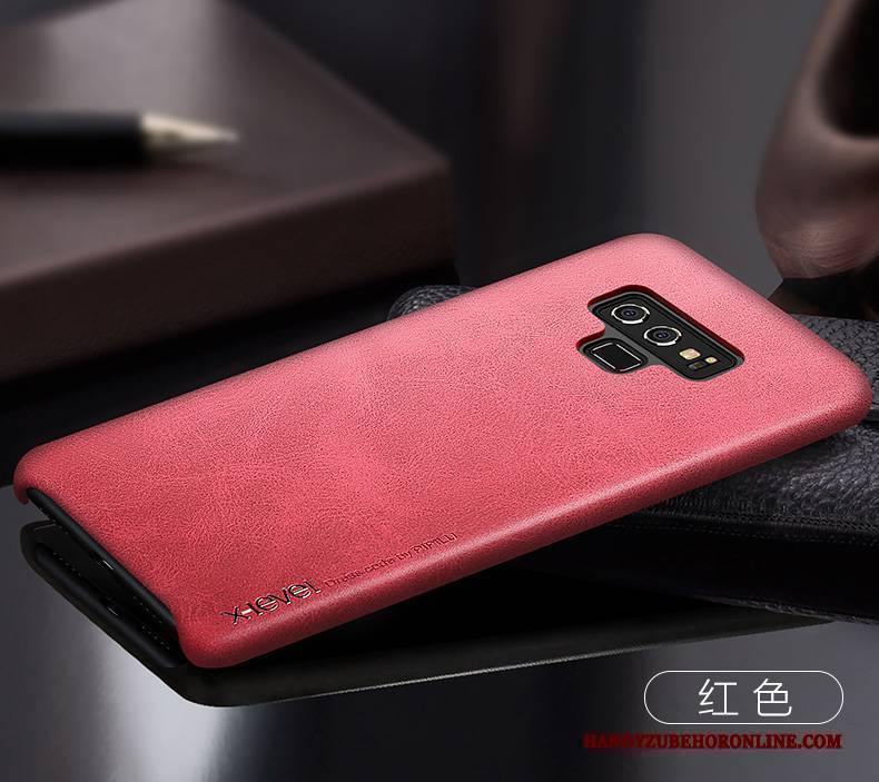 Hülle Samsung Galaxy Note 9 Lederhülle Grau Anti-sturz, Case Samsung Galaxy Note 9 Schutz Schlank Business