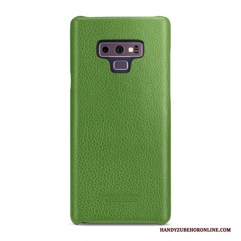 Hülle Samsung Galaxy Note 9 Lederhülle Hintere Abdeckung Grün, Case Samsung Galaxy Note 9 Schutz Handyhüllen