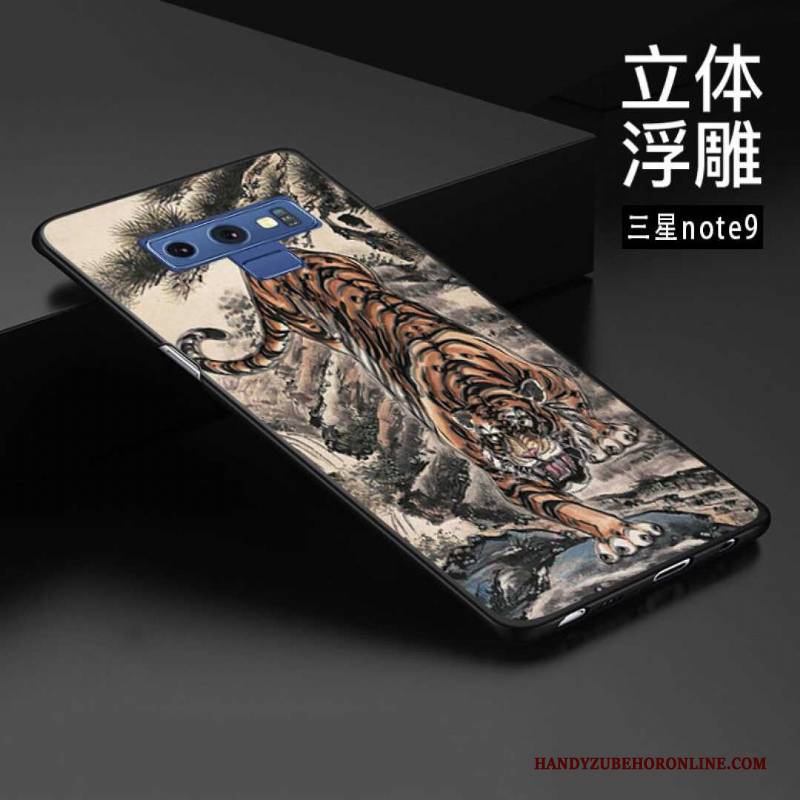 Hülle Samsung Galaxy Note 9 Prägung Angepasst Chinesische Art, Case Samsung Galaxy Note 9 Schutz Handyhüllen