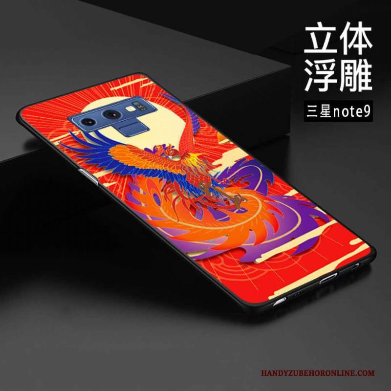 Hülle Samsung Galaxy Note 9 Prägung Angepasst Chinesische Art, Case Samsung Galaxy Note 9 Schutz Handyhüllen