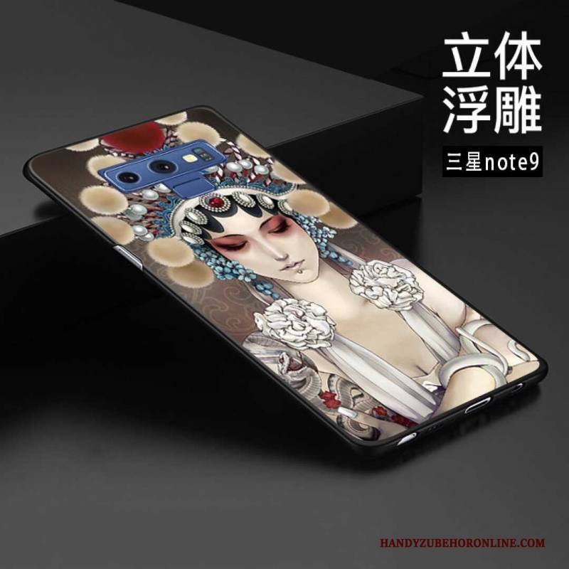 Hülle Samsung Galaxy Note 9 Prägung Angepasst Chinesische Art, Case Samsung Galaxy Note 9 Schutz Handyhüllen