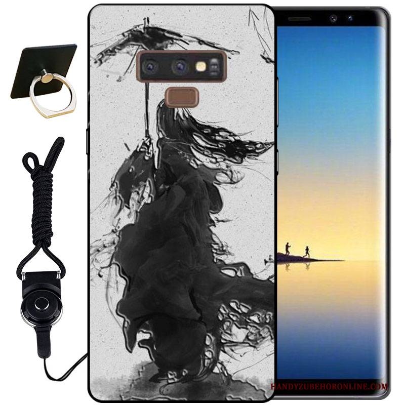 Hülle Samsung Galaxy Note 9 Silikon Tinte Handyhüllen, Case Samsung Galaxy Note 9 Schutz Schwarz Dreidimensional