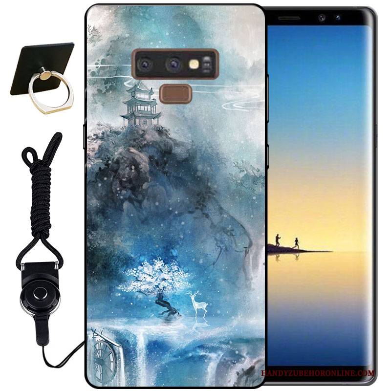 Hülle Samsung Galaxy Note 9 Silikon Tinte Handyhüllen, Case Samsung Galaxy Note 9 Schutz Schwarz Dreidimensional