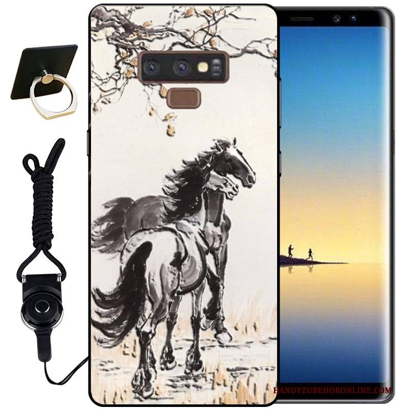 Hülle Samsung Galaxy Note 9 Silikon Tinte Handyhüllen, Case Samsung Galaxy Note 9 Schutz Schwarz Dreidimensional