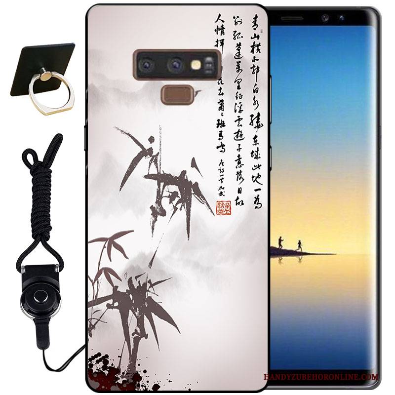 Hülle Samsung Galaxy Note 9 Silikon Tinte Handyhüllen, Case Samsung Galaxy Note 9 Schutz Schwarz Dreidimensional