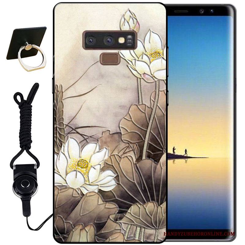 Hülle Samsung Galaxy Note 9 Silikon Tinte Handyhüllen, Case Samsung Galaxy Note 9 Schutz Schwarz Dreidimensional