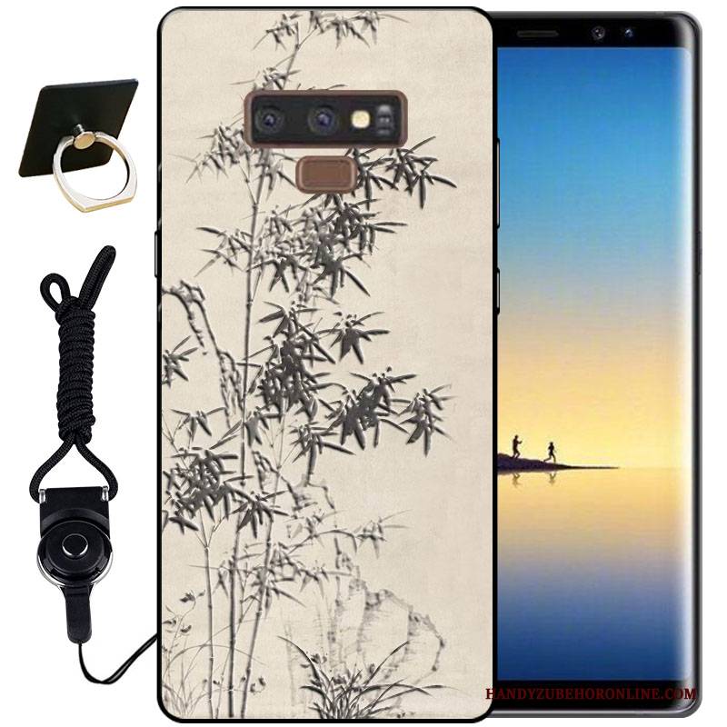 Hülle Samsung Galaxy Note 9 Silikon Tinte Handyhüllen, Case Samsung Galaxy Note 9 Schutz Schwarz Dreidimensional