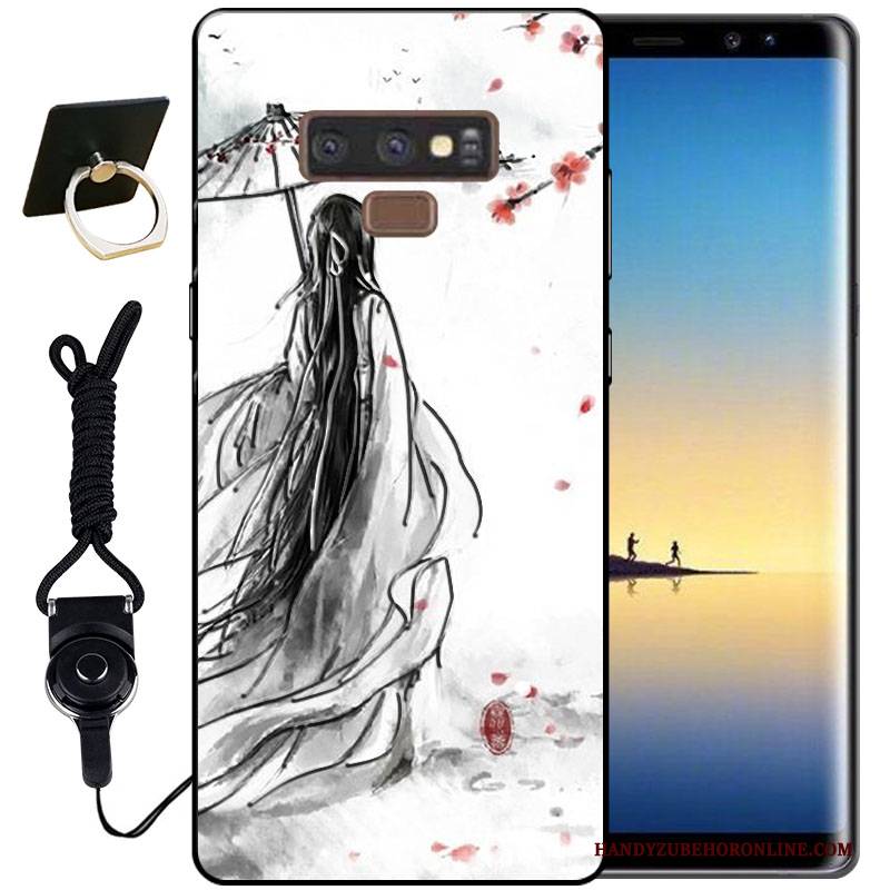 Hülle Samsung Galaxy Note 9 Silikon Tinte Handyhüllen, Case Samsung Galaxy Note 9 Schutz Schwarz Dreidimensional