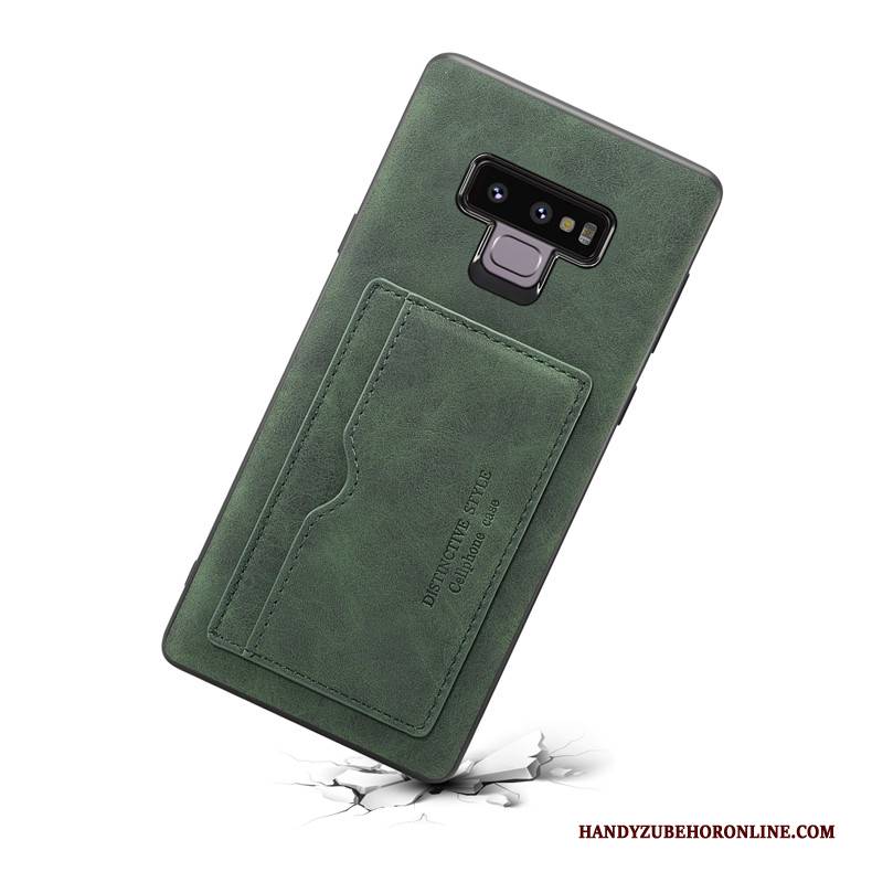 Hülle Samsung Galaxy Note 9 Taschen Karte Grün, Case Samsung Galaxy Note 9 Schutz Anti-sturz Handyhüllen