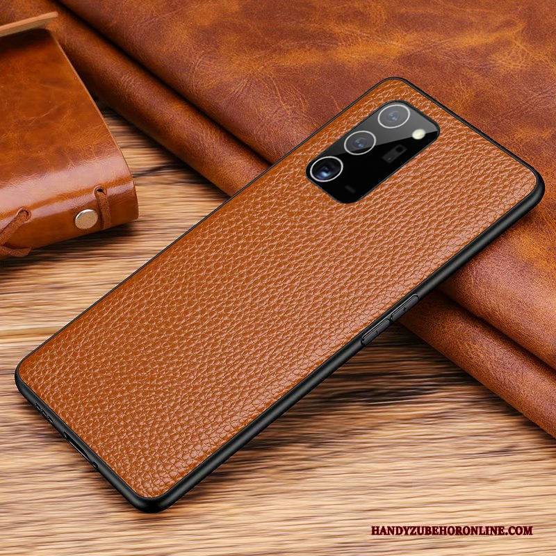 Hülle Samsung Galaxy Note20 Ultra Lederhülle Gelb Hintere Abdeckung, Case Samsung Galaxy Note20 Ultra Taschen Handyhüllen