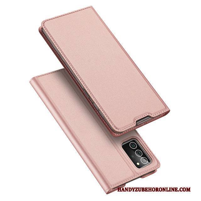 Hülle Samsung Galaxy Note20 Ultra Lederhülle Magnetismus Rosa, Case Samsung Galaxy Note20 Ultra Folio Handyhüllen Schlank