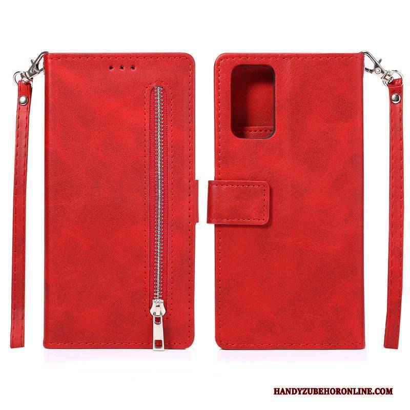 Hülle Samsung Galaxy Note20 Ultra Lederhülle Rot, Case Samsung Galaxy Note20 Ultra