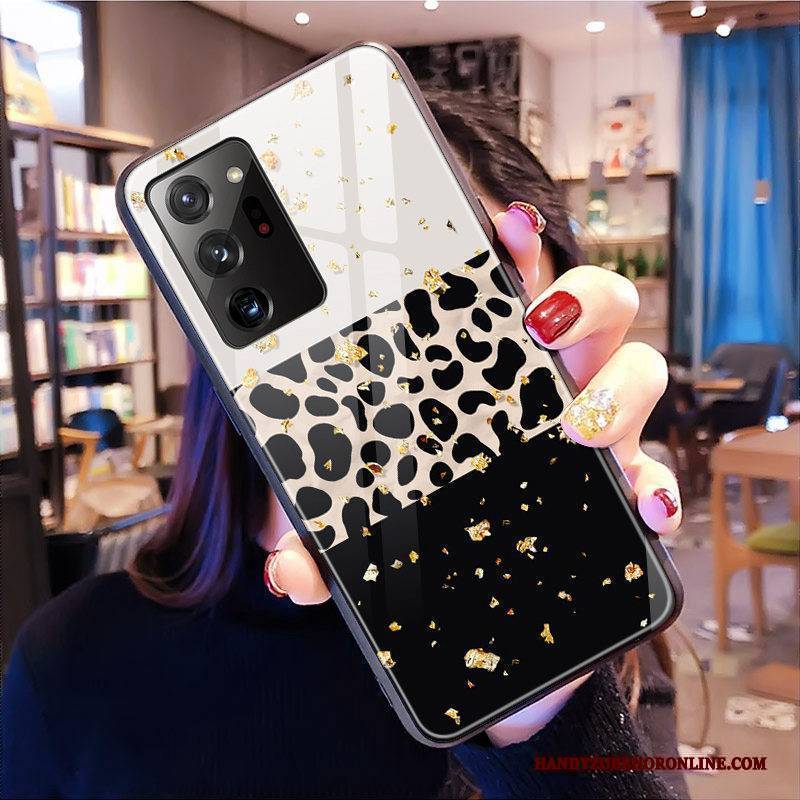 Hülle Samsung Galaxy Note20 Ultra Mode Rosa Glas, Case Samsung Galaxy Note20 Ultra Leopard Handyhüllen