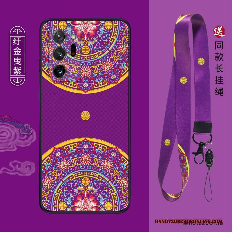 Hülle Samsung Galaxy Note20 Ultra Weiche Chinesische Art Netto Rot, Case Samsung Galaxy Note20 Ultra Silikon Schlank Nubuck