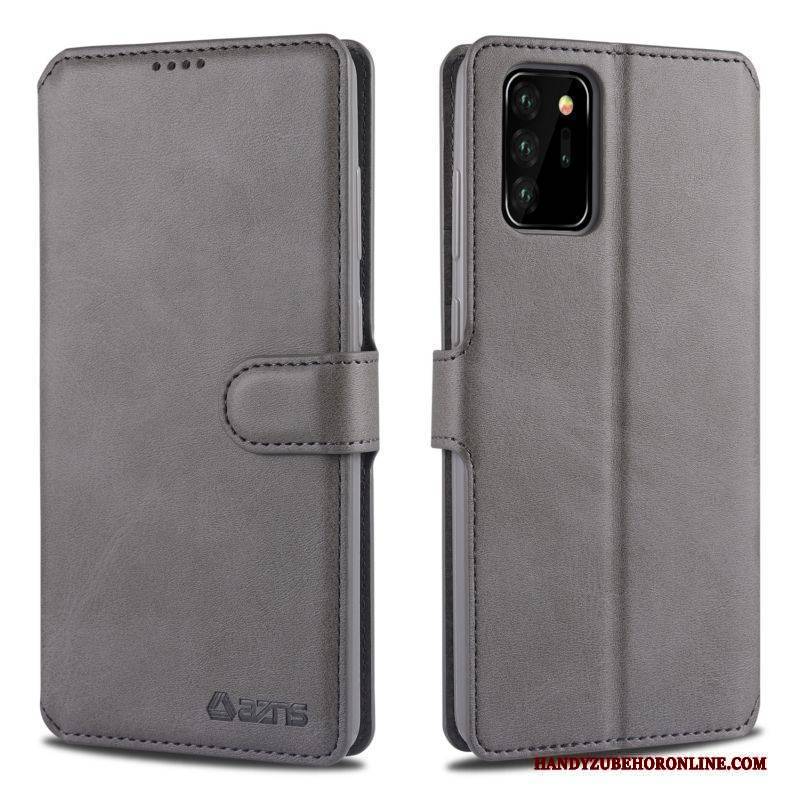 Hülle Samsung Galaxy Note20 Ultra Weiche Handyhüllen Anti-sturz, Case Samsung Galaxy Note20 Ultra Leder Dunkelblau Magnetschließe