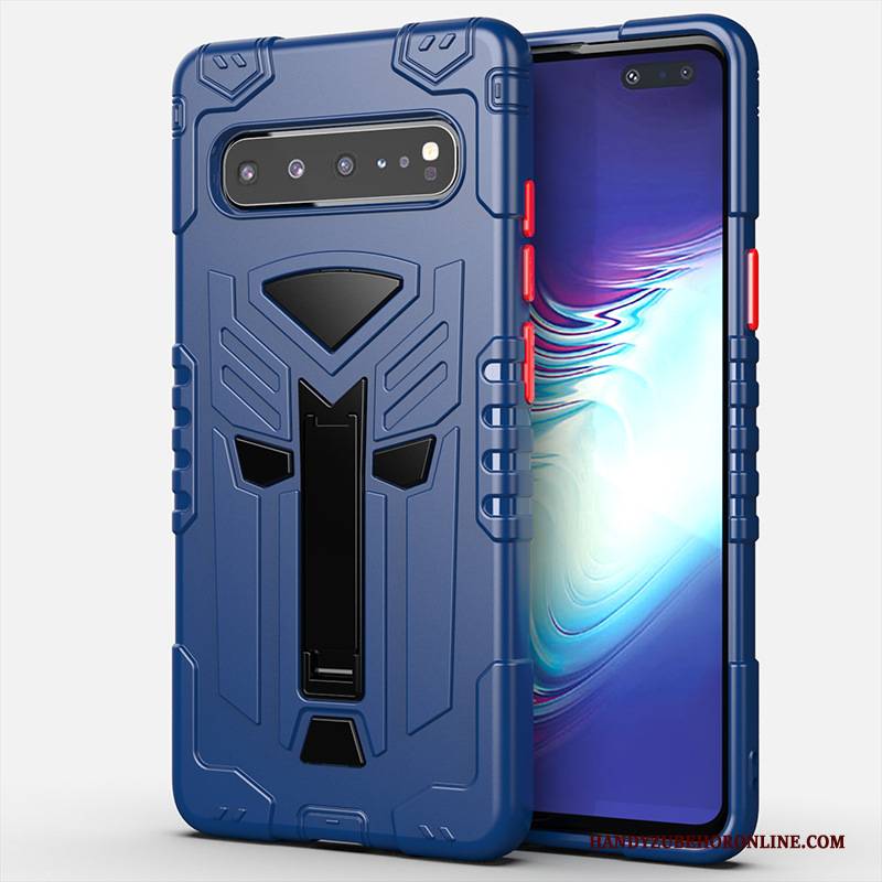 Hülle Samsung Galaxy S10 5g Halterung Grün Hintere Abdeckung, Case Samsung Galaxy S10 5g Schutz Handyhüllen