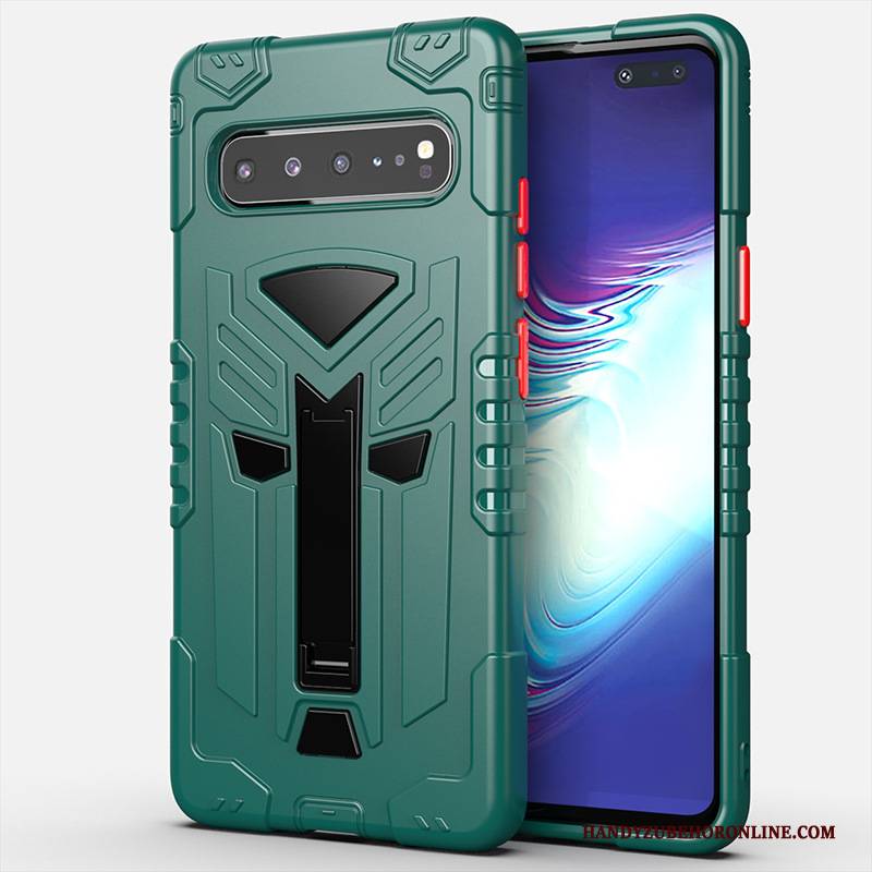 Hülle Samsung Galaxy S10 5g Halterung Grün Hintere Abdeckung, Case Samsung Galaxy S10 5g Schutz Handyhüllen