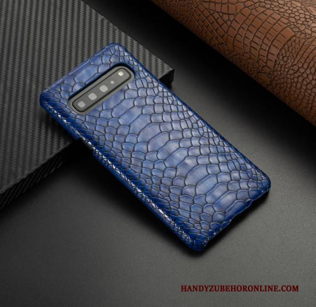 Hülle Samsung Galaxy S10 5g Leder Business Blau, Case Samsung Galaxy S10 5g Schutz Handyhüllen