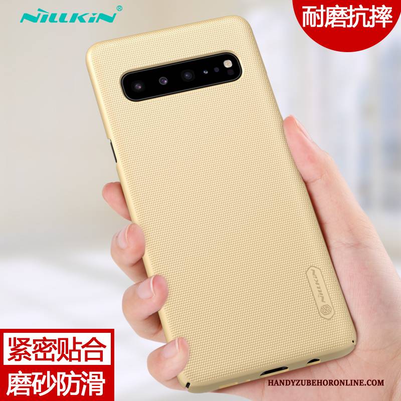 Hülle Samsung Galaxy S10 5g Schutz Gold Schwer, Case Samsung Galaxy S10 5g Nubuck Rutschfest