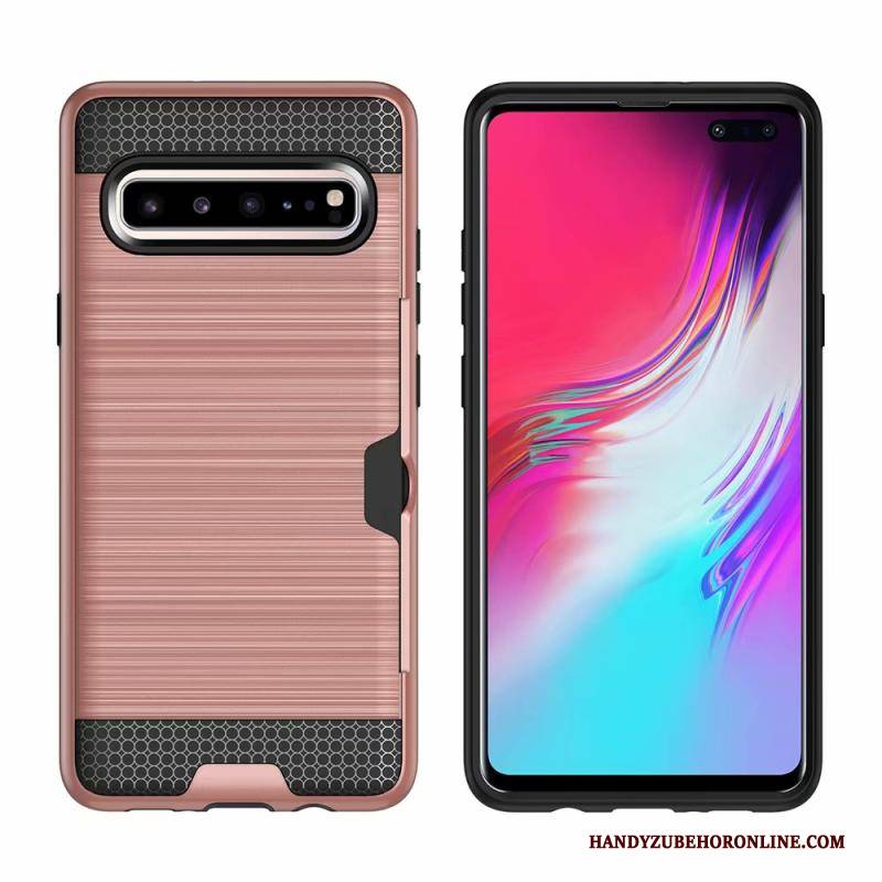 Hülle Samsung Galaxy S10 5g Schutz Grün Handyhüllen, Case Samsung Galaxy S10 5g Karte Seide