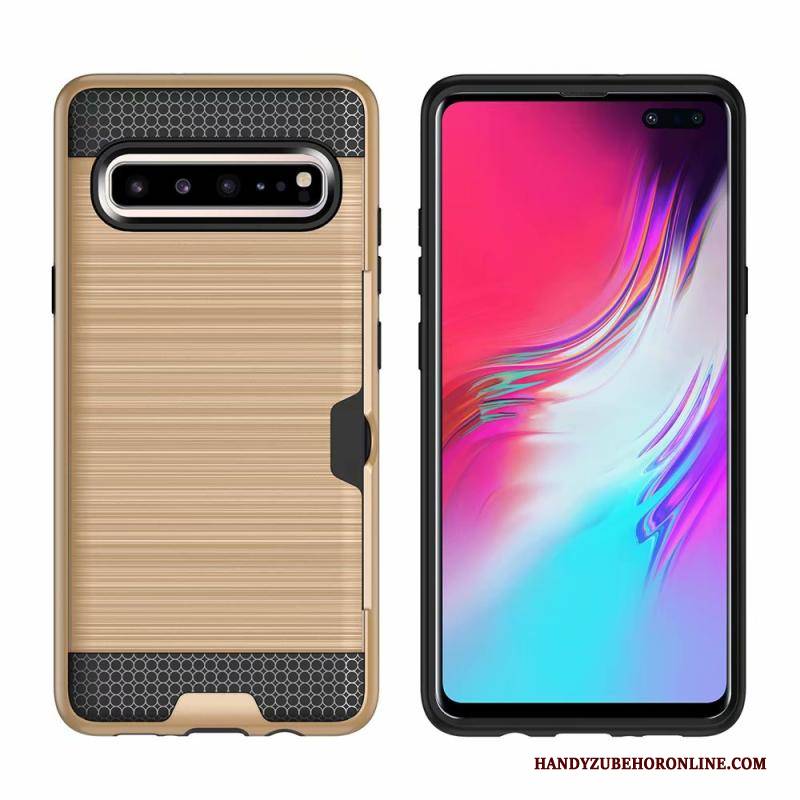 Hülle Samsung Galaxy S10 5g Schutz Grün Handyhüllen, Case Samsung Galaxy S10 5g Karte Seide