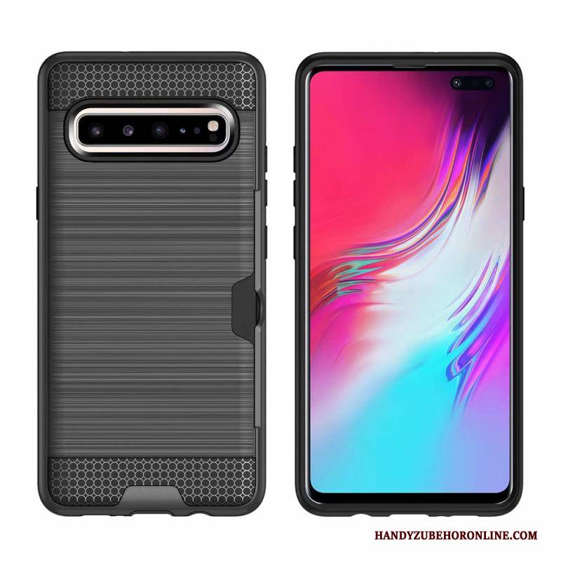 Hülle Samsung Galaxy S10 5g Schutz Grün Handyhüllen, Case Samsung Galaxy S10 5g Karte Seide